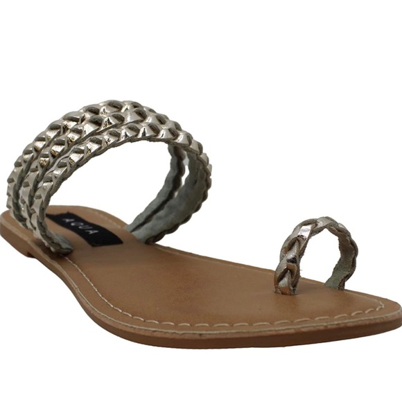 Aqua Slay Fabric Open Toe Casual Strappy Sandals - Picture 5 of 9